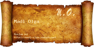 Madl Olga névjegykártya